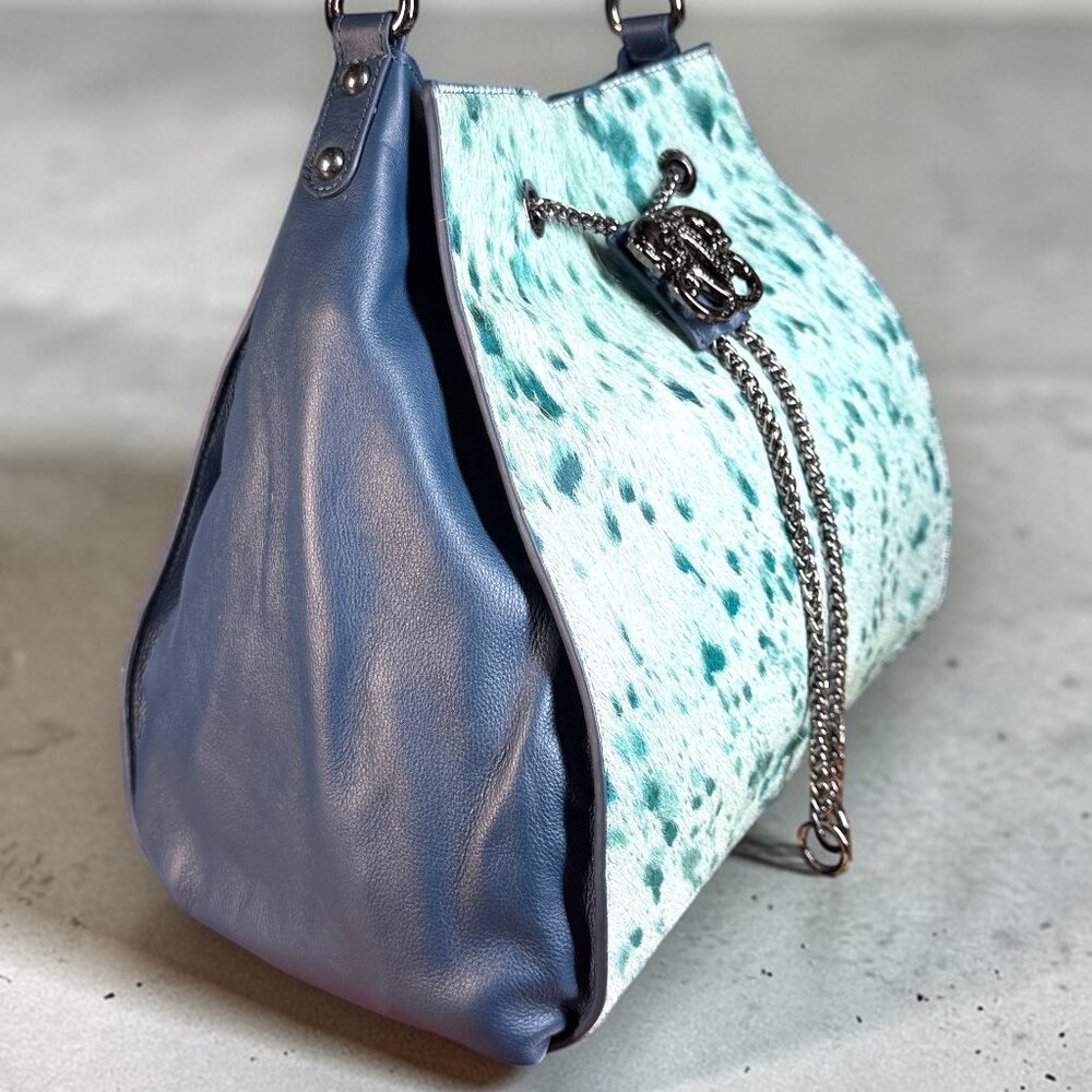 Sharif Legacy Haircalf Leather Drawstring Shoulder Bag - New without tags - Picture 3 of 16